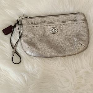 Pewter COACH Authentic Wristlet